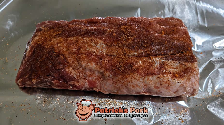 Pork ribs with dry rub on foil